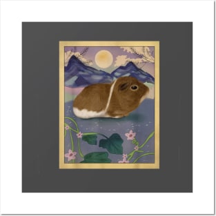 Guinea Pig Lover | Guinea pig art moonlight Posters and Art